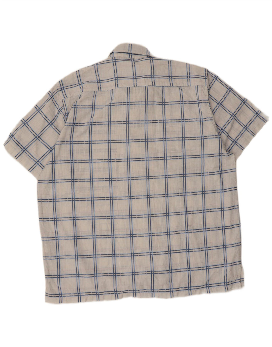 Męska koszula z krótkim rękawem Rohan, duża, biała, poliestrowa kratka