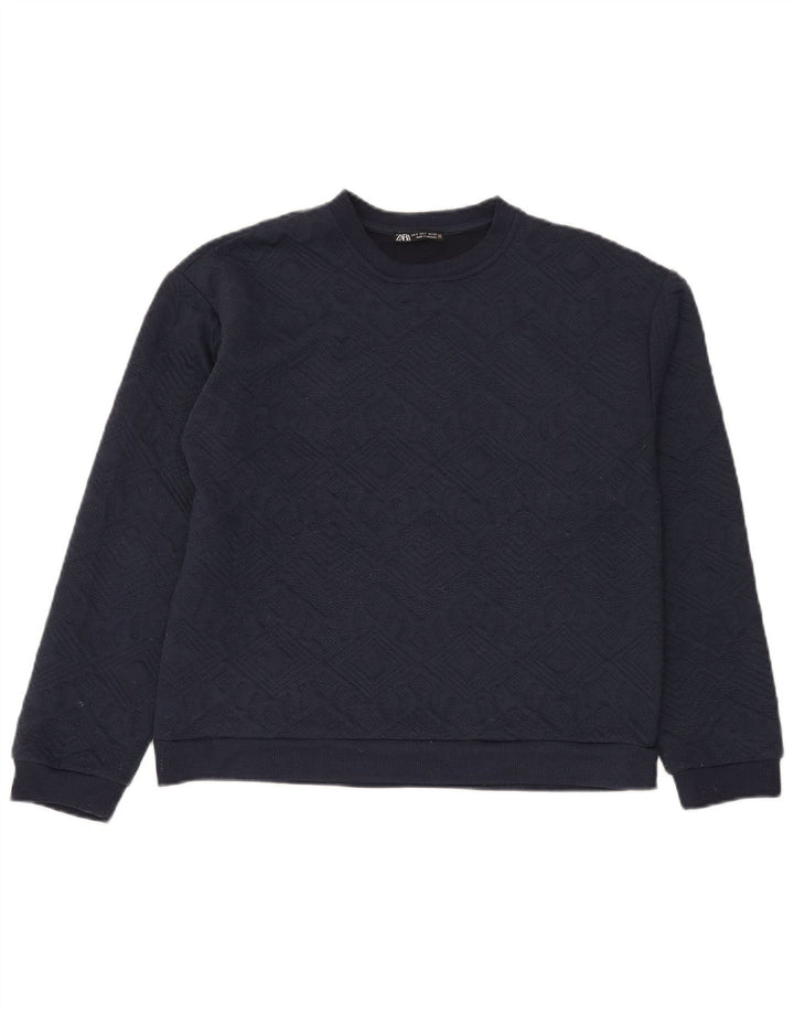 Męski sweter Zara, mały, granatowy Argyle/Diament