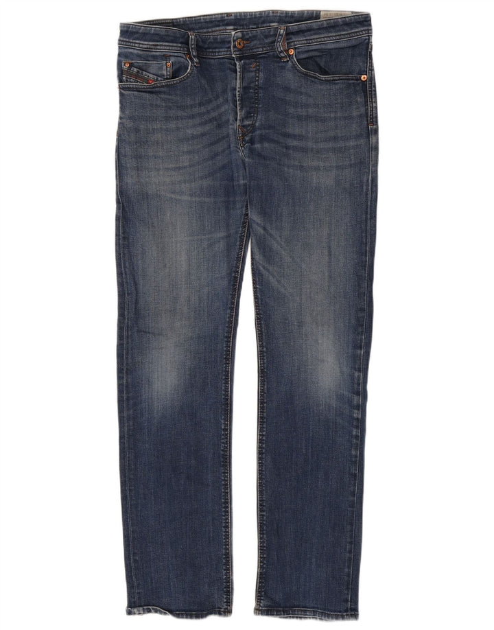 Diesel Męskie Waykee Regular Straight Jeans W33 L34 Niebieskie bawełniane