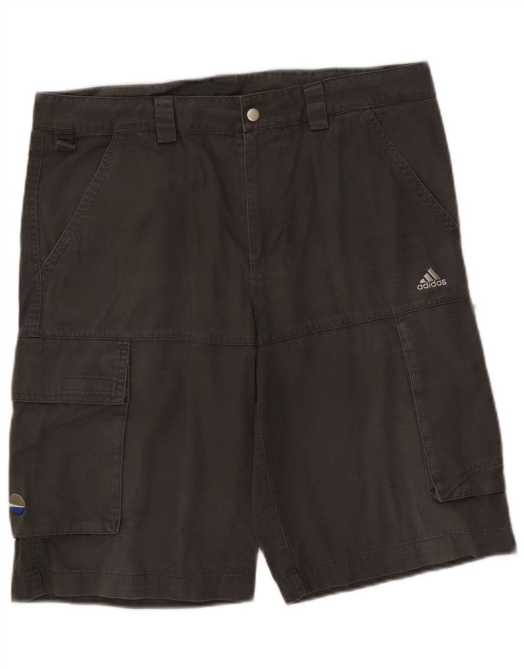 Męskie spodenki cargo Adidas średnie W34 szare bawełniane