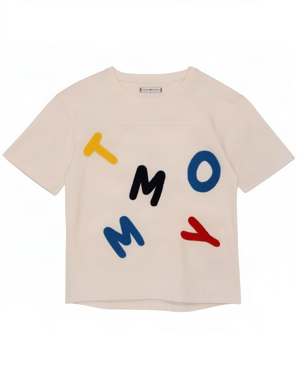 Chłopięcy T-shirt z grafiką Tommy Hilfiger 9-10 lat, biała bawełna
