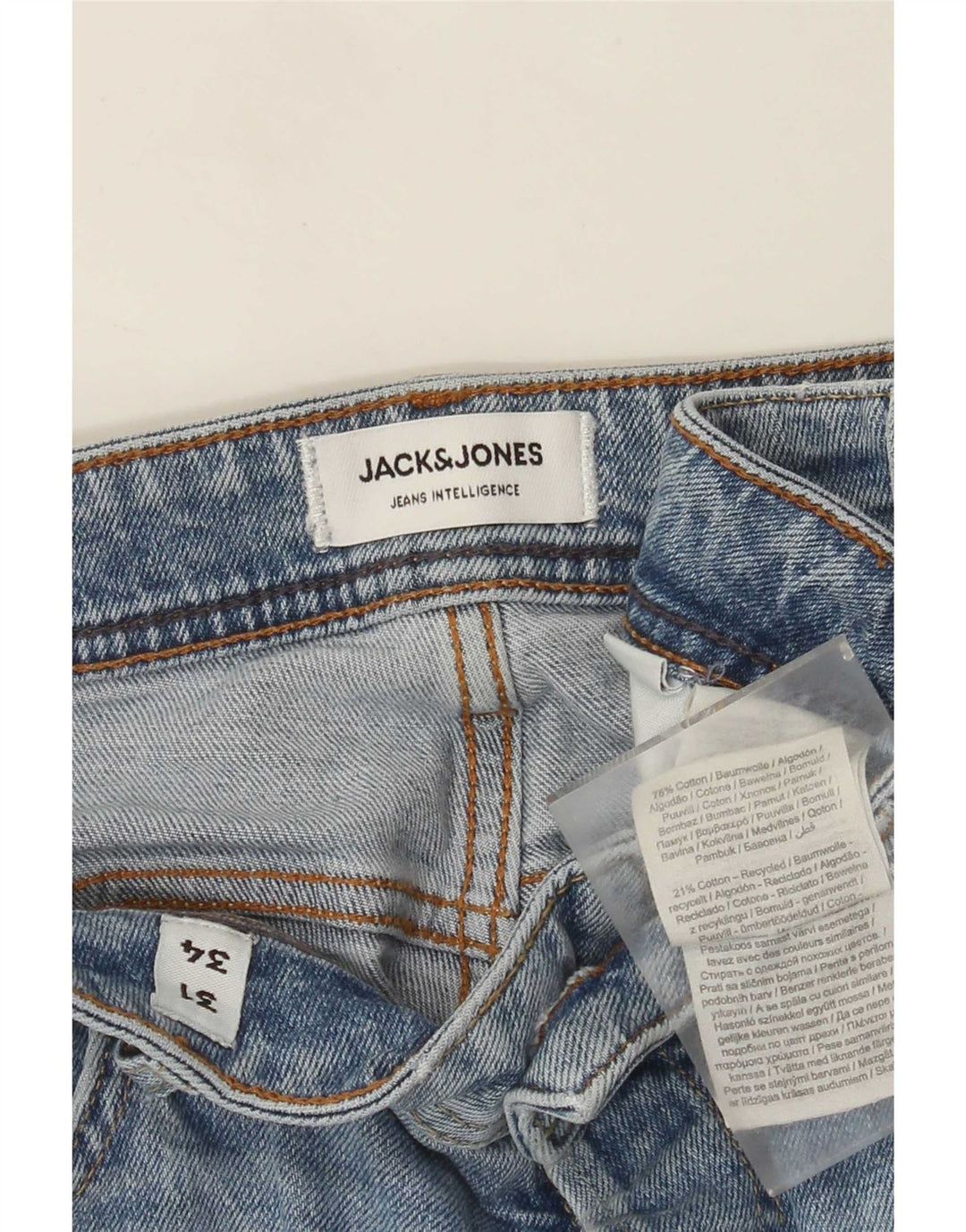 Męskie proste dżinsy Jack & Jones W31 L34 Niebieskie bawełniane