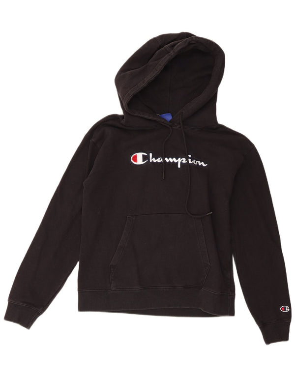 Damski sweter z kapturem Champion Graphic Oversize UK 10 Small, czarny, bawełniany