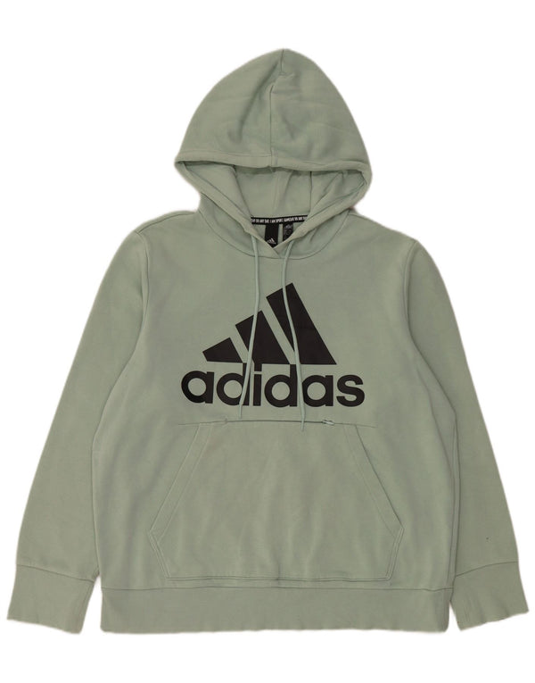 Damska bluza z kapturem ADIDAS z grafiką, UK 20/22 XL, zielona bawełna