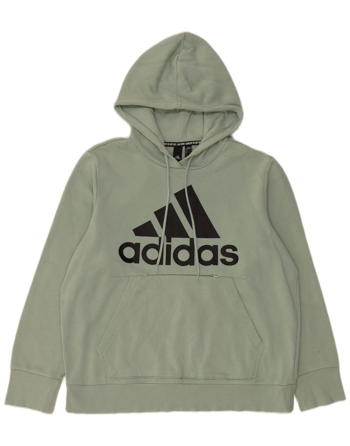 Damska bluza z kapturem ADIDAS z grafiką, UK 20/22 XL, zielona bawełna