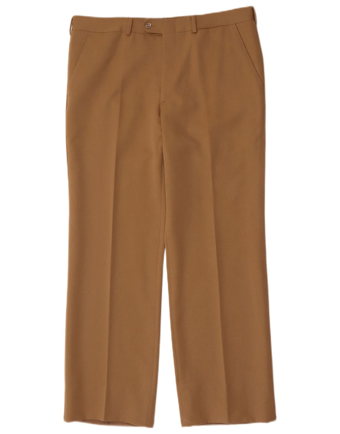 Męskie proste spodnie garniturowe w stylu vintage W36 L30 beżowe
