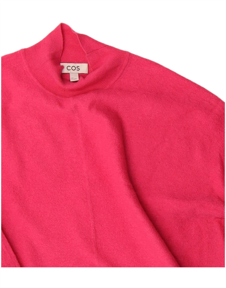 Cos Damski sweter typu Crop Oversize z golfem UK 10 Small Pink Wełna