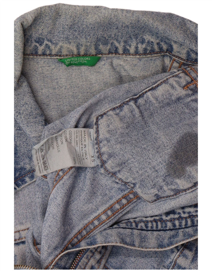 Kurtka damska United Colors of Benetton Crop Denim UK 6 XS, niebieska, klasyczna