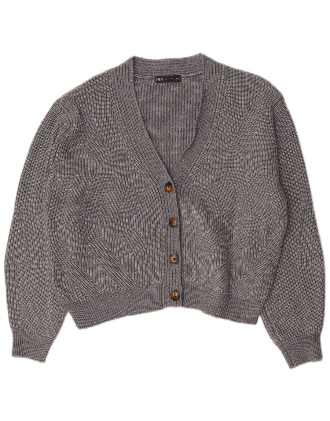 Marks & Spencer Damski sweter oversize UK 16, duży, szary
