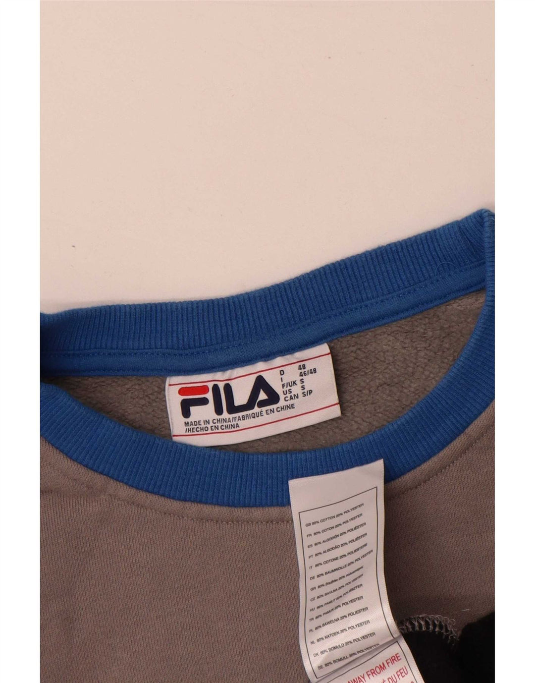 Męska bluza z grafiką Fila, mała, wielobarwna, bawełniana z blokami kolorów