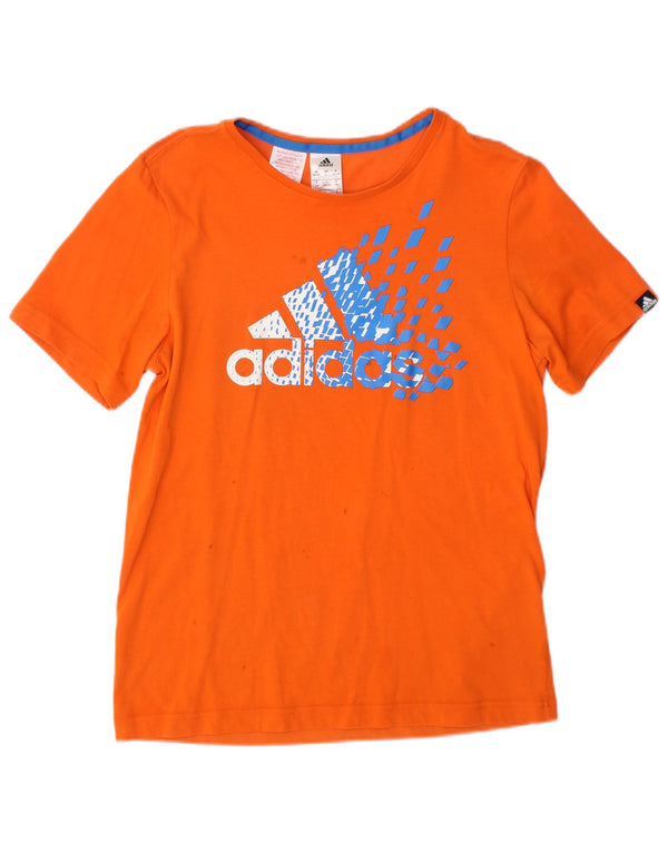 Chłopięca koszulka z grafiką Adidas, 13-14 lat, pomarańczowa, bawełniana