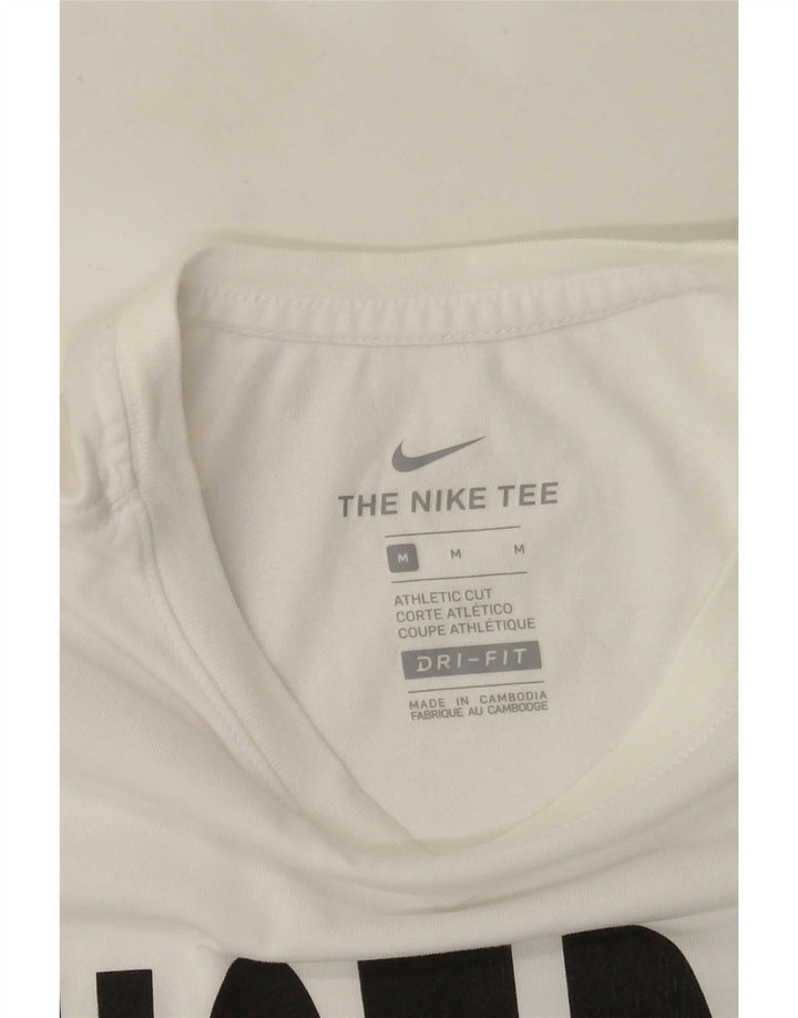 Męski T-shirt NIKE Dri Fit z grafiką, średni biały
