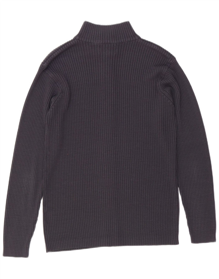 Męski sweter rozpinany VINTAGE, duży, granatowy, akrylowy