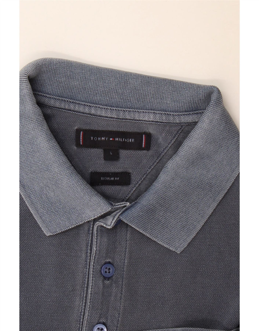 Męska koszulka polo Tommy Hilfiger o regularnym kroju, duża, granatowa