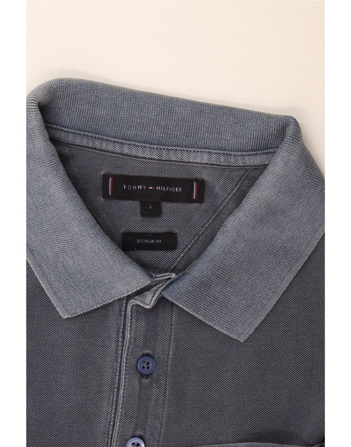 Męska koszulka polo Tommy Hilfiger o regularnym kroju, duża, granatowa