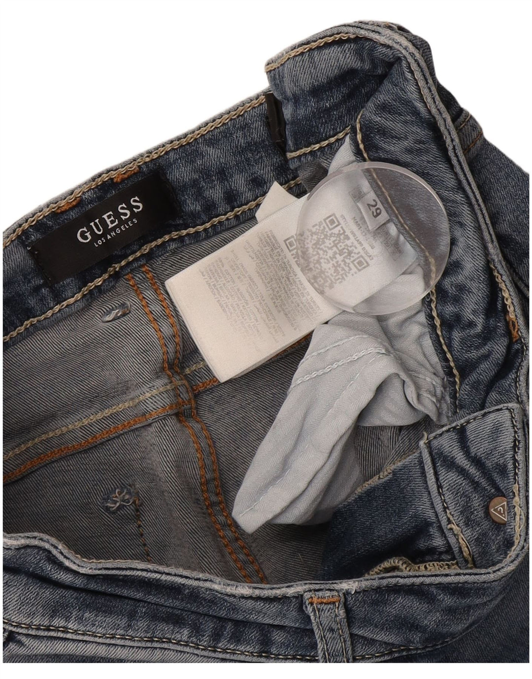 Guess Damskie Annette Skinny Jeans W29 L26 Niebieskie bawełniane