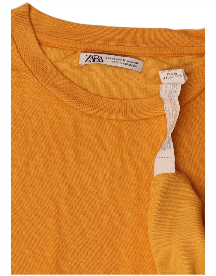 Męska koszulka T-shirt Zara, średnia żółta wiskoza