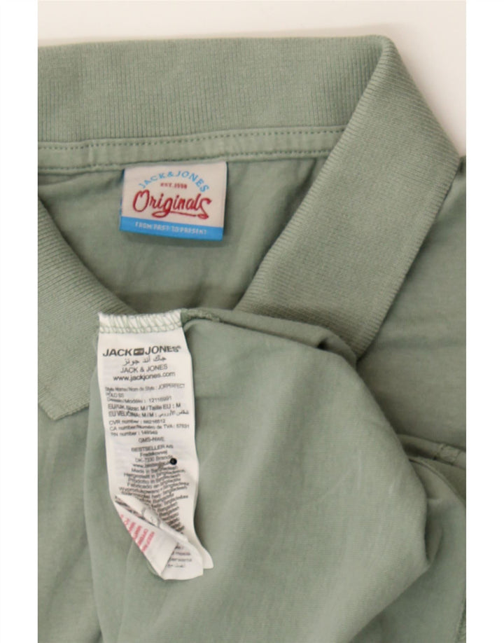 JACK & JONES Mens Polo Shirt Medium Green Cotton Vintage Jack & Jones and Second-Hand Jack & Jones from Messina Hembry 