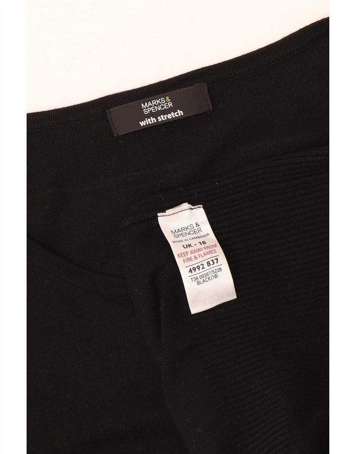 Marks & Spencer Damski sweter kardigan UK 16, duża, czarna wiskoza