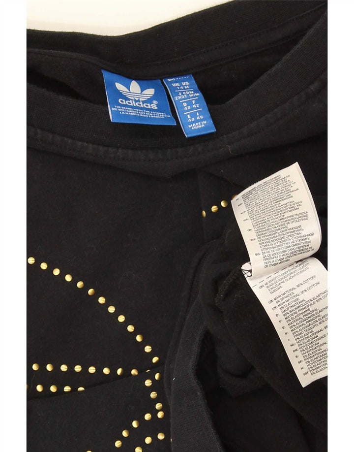Damska bluza Adidas Graphic Jumper UK 14 Średnia czarna bawełna