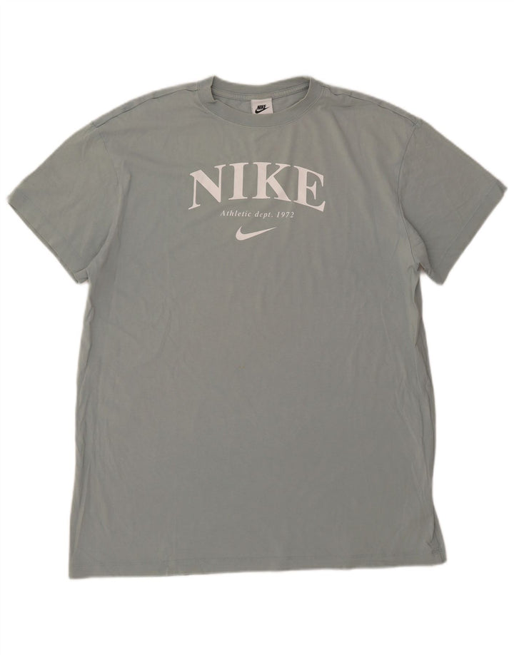 Męski T-shirt z grafiką Nike, duży, niebieski, bawełniany