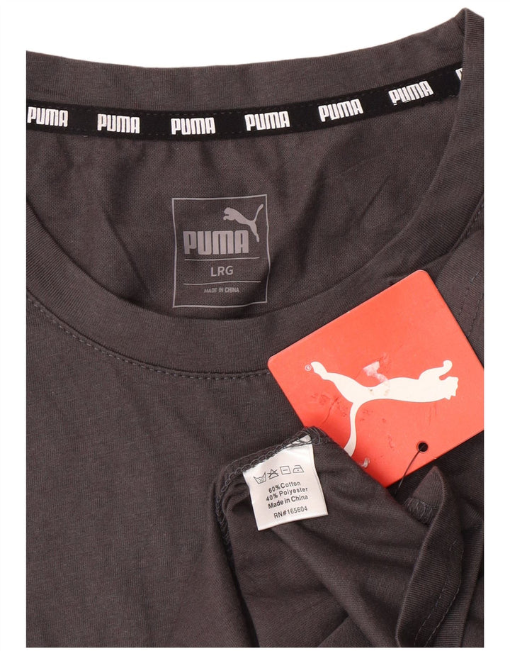 Męski T-shirt PUMA, duży, szary, bawełniany