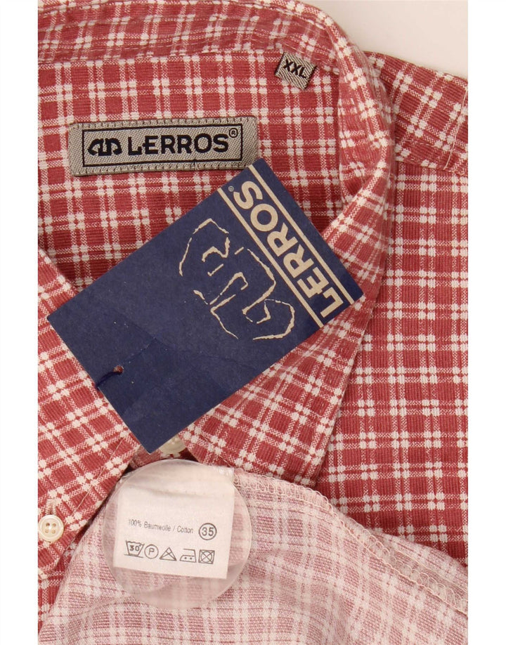 Lerros Męska koszula flanelowa 2XL, bawełniana w czerwoną kratę