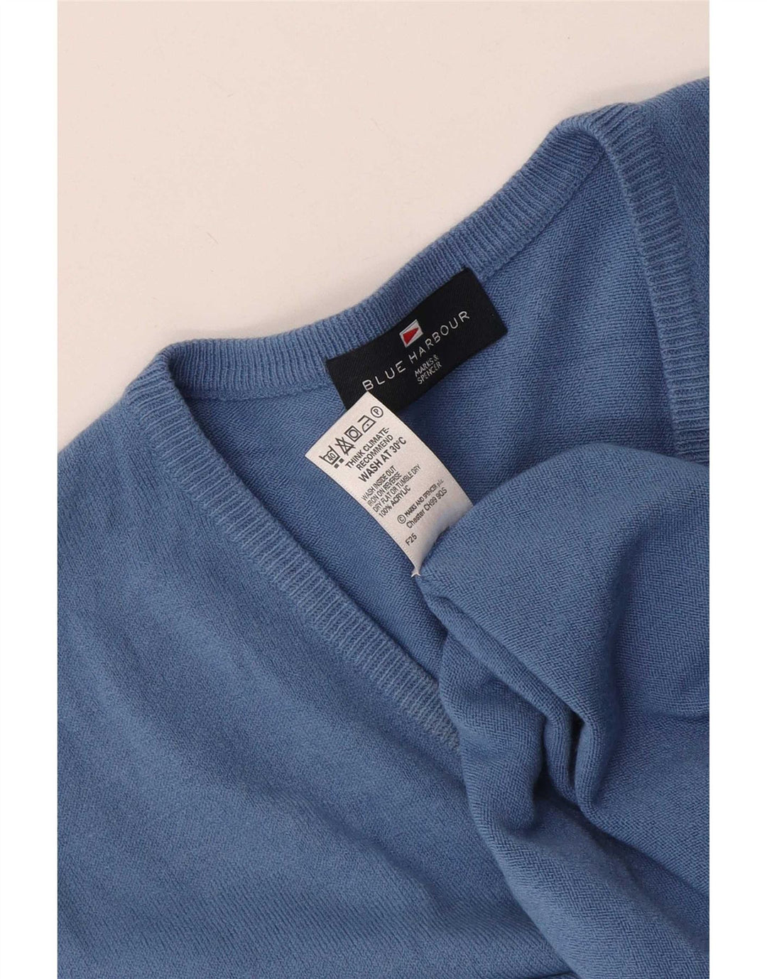 Marks & Spencer Męski podkoszulek w kolorze niebieskim z kamizelką Harbour, duży, akrylowy