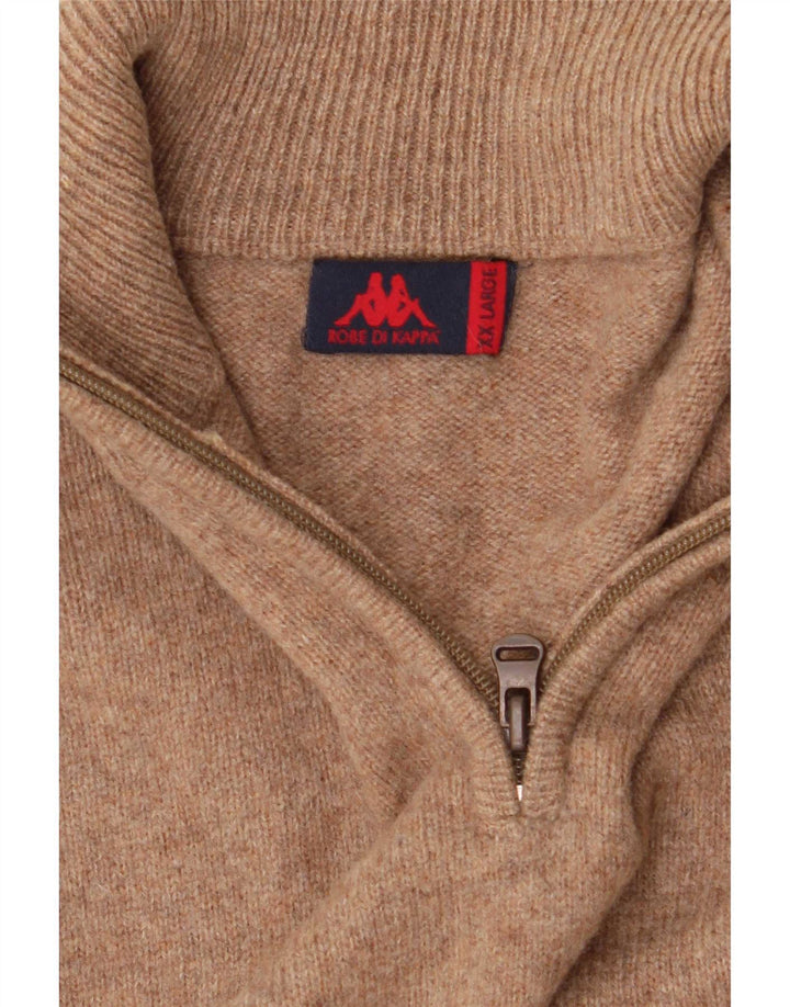 Męski sweter z zamkiem błyskawicznym Kappa 2XL Brązowa wełna