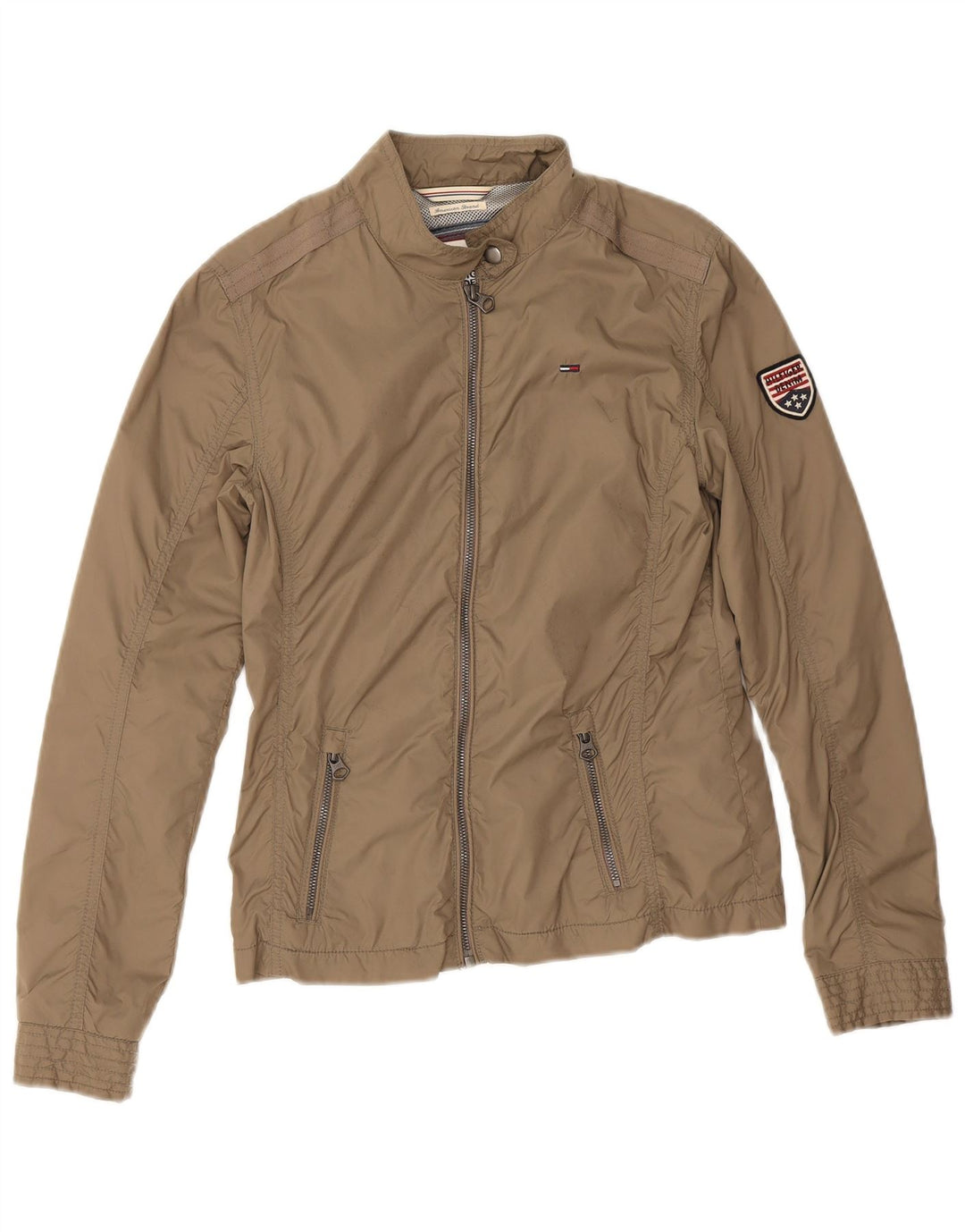 Damska kurtka przeciwdeszczowa Tommy Hilfiger UK 10 Small Beżowy nylon