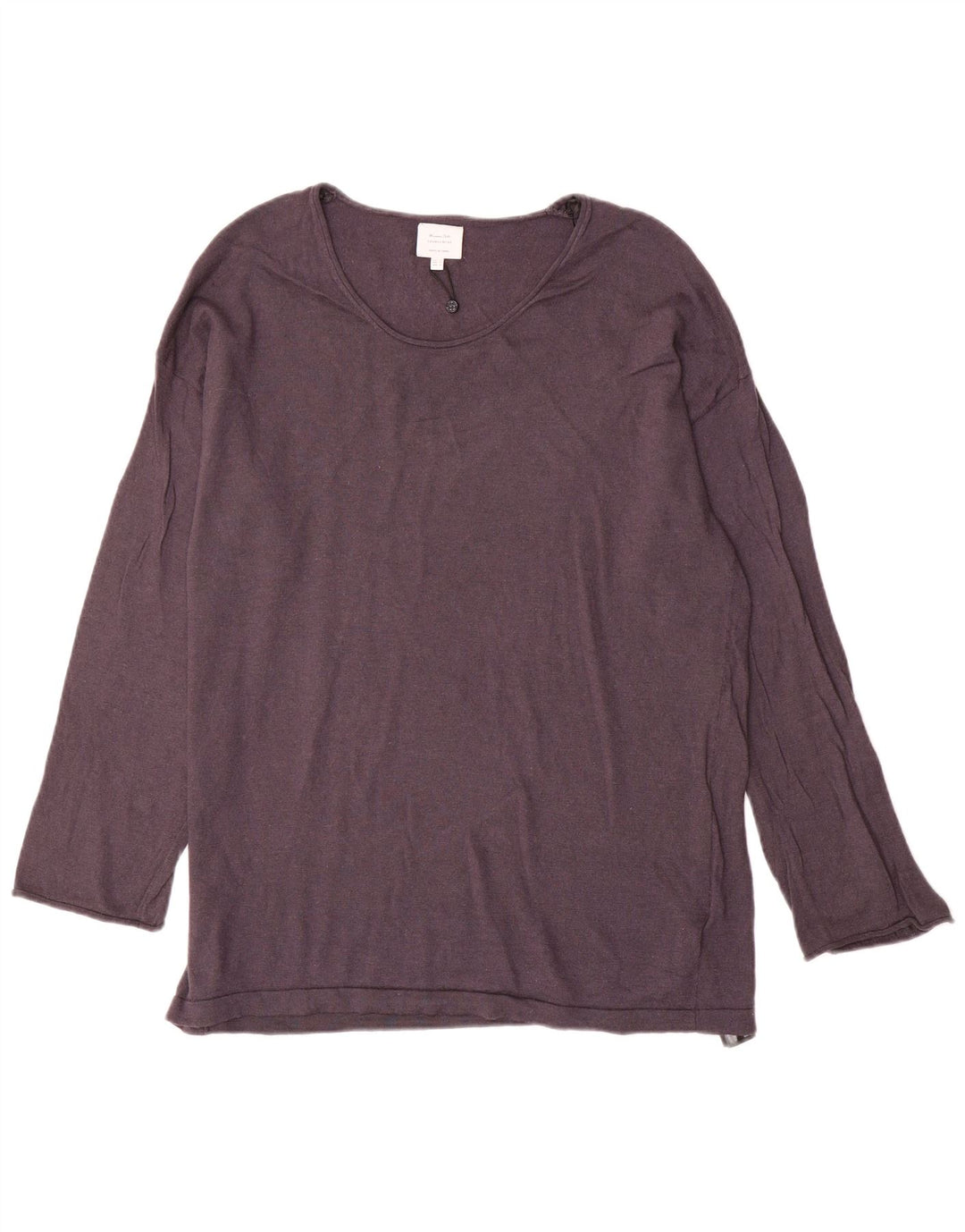 Damski sweter Massimo Dutti z dekoltem w łódkę UK 14 Średni szary wełniany