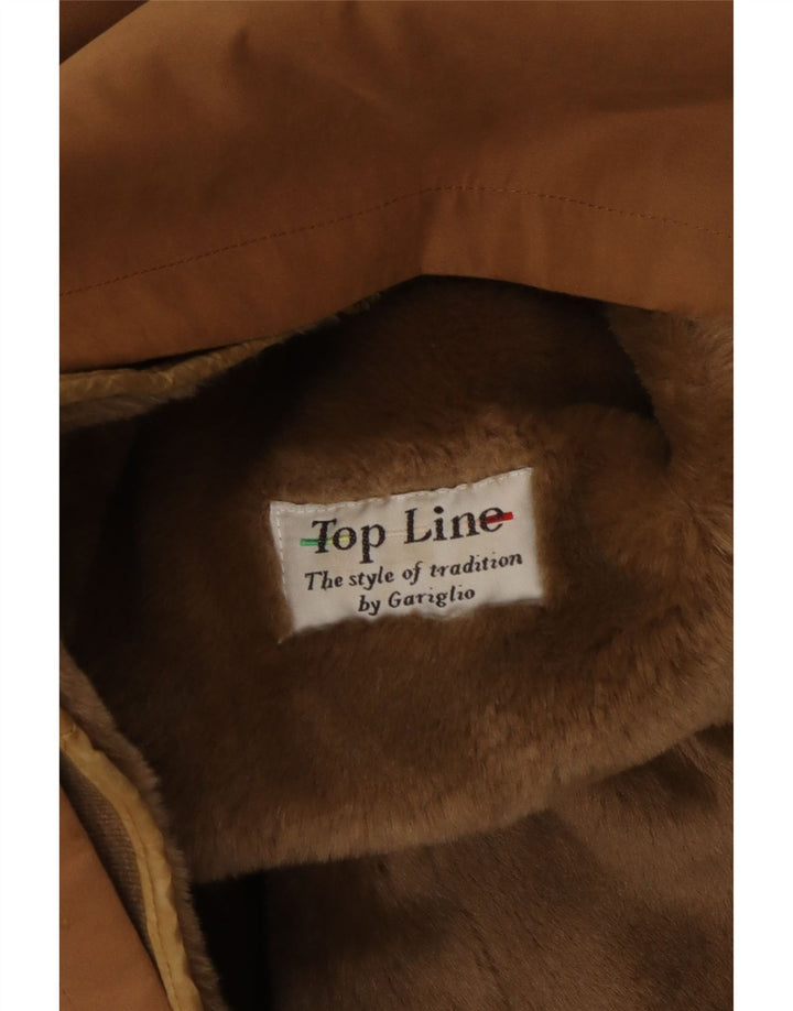 Płaszcz damski VINTAGE Sherpa UK 16, duży, brązowy, poliester