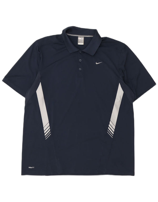 Męska koszulka polo Nike UK 47/48 2XL Granatowy poliester z blokami kolorów