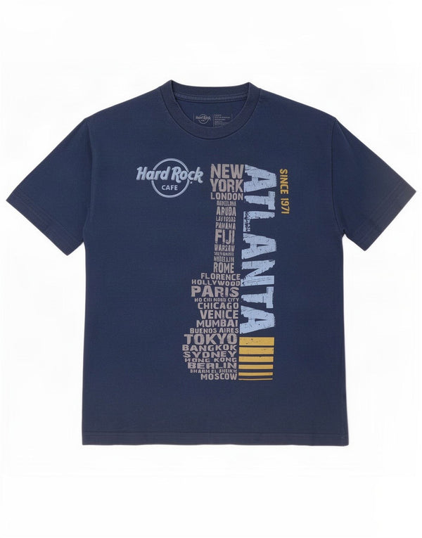 Chłopięca koszulka z grafiką Hard Rock Cafe Atlanta, 15-16 lat XL, niebieska bawełna