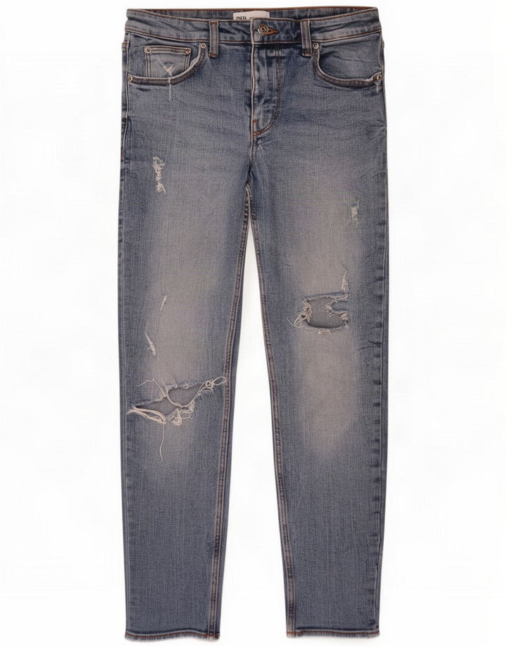 Damskie jeansy typu slim w stylu Zara EU 40 Medium W30 L26 niebieskie