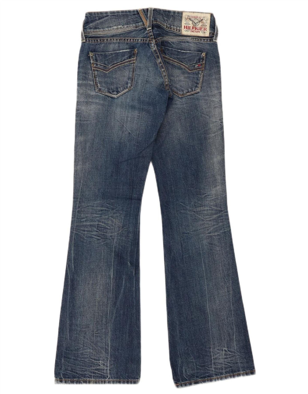 Damskie jeansy rozkloszowane Tommy Hilfiger W26 L32 Granatowa bawełna