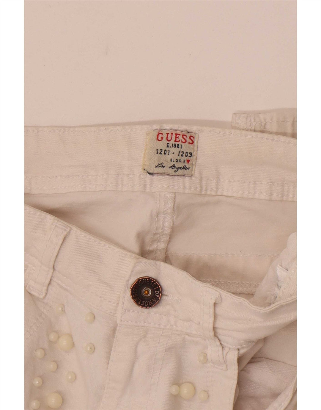 Damskie jeansy Guess W26 L23 w białe cętki