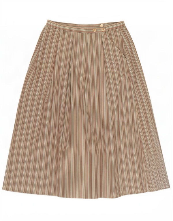 Damska spódnica midi z kolekcji Country UK 18 XL W34 Khaki w prążki