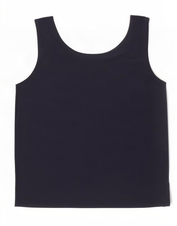 Bluzka damska Vintage Top UK 16, duża, granatowa, jedwabna