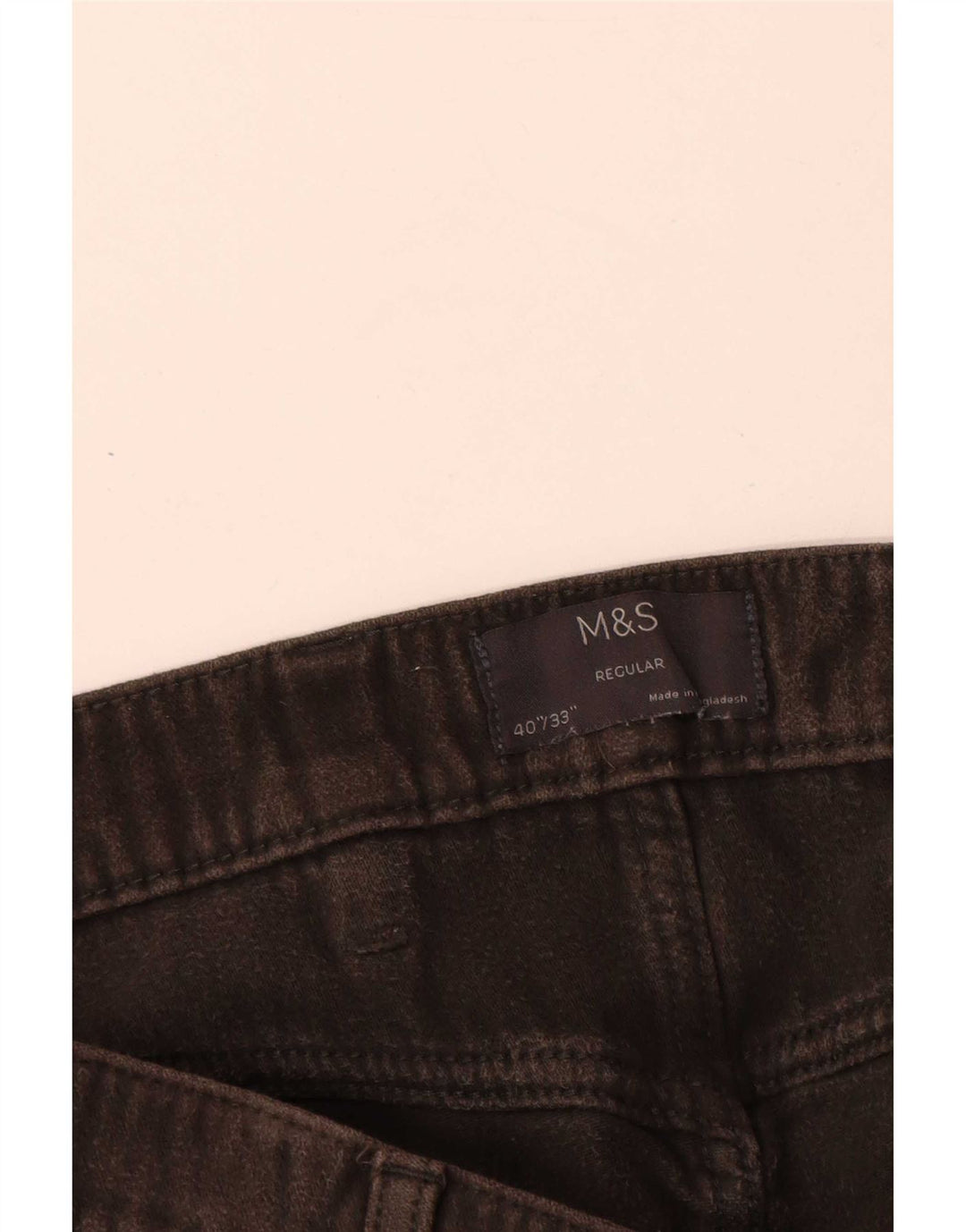 Męskie spodnie codzienne Marks & Spencer W40 L33 Szara bawełna