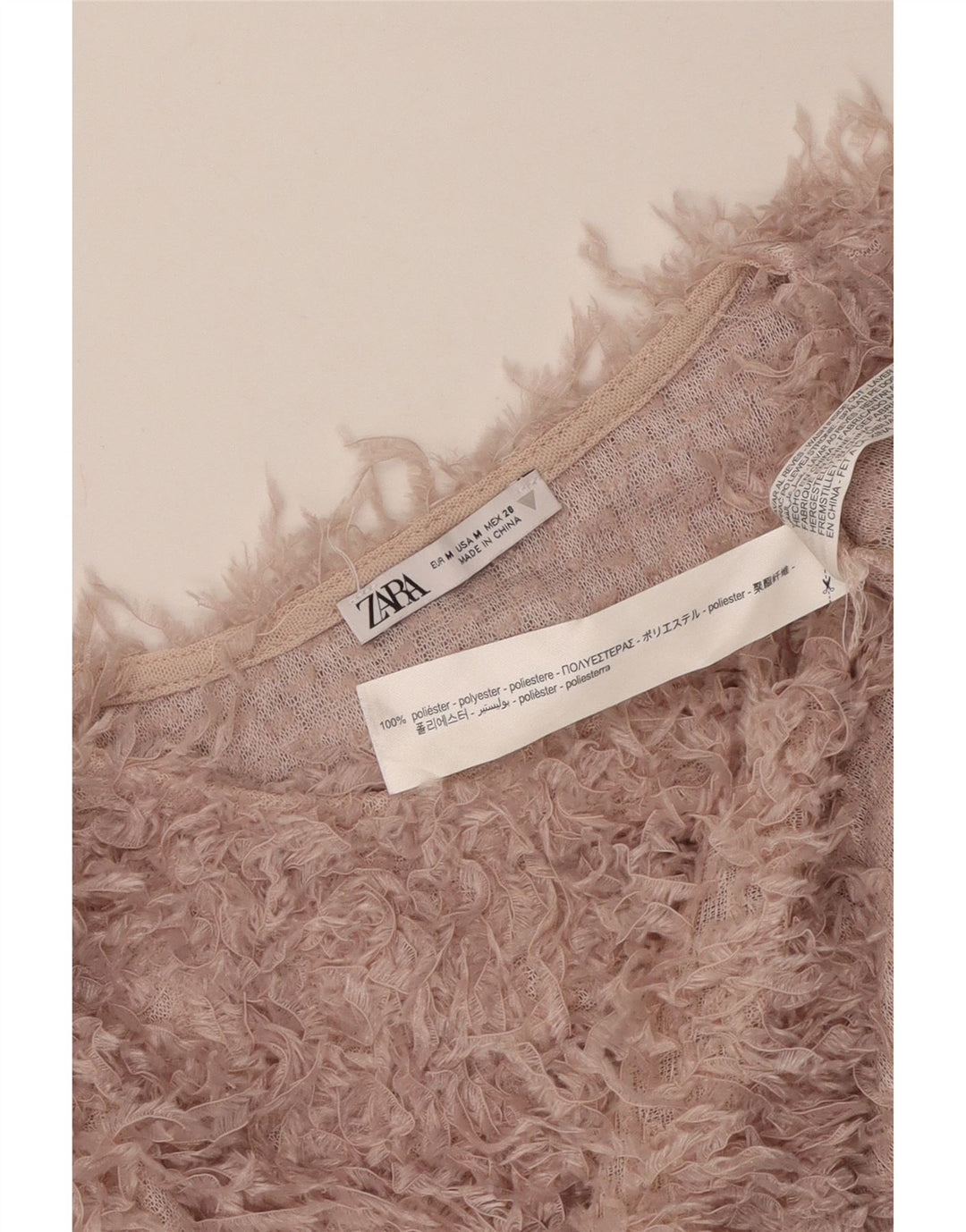 Damski sweter Zara z dekoltem w łódkę, UK 12, średni różowy poliester