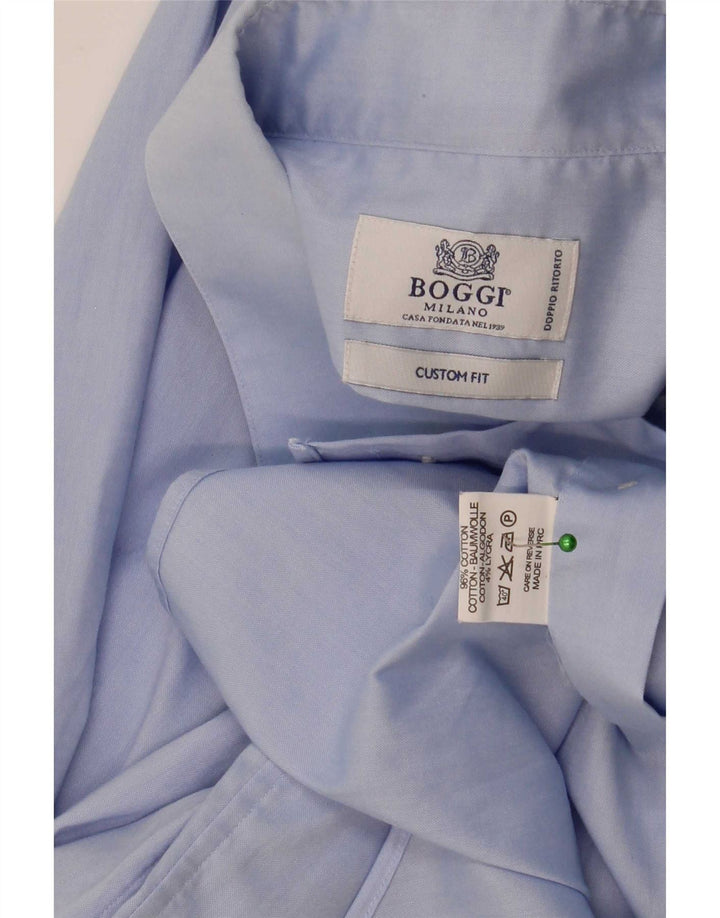 Koszula męska Boggi Custom Fit rozmiar 39, średni, niebieska, bawełniana