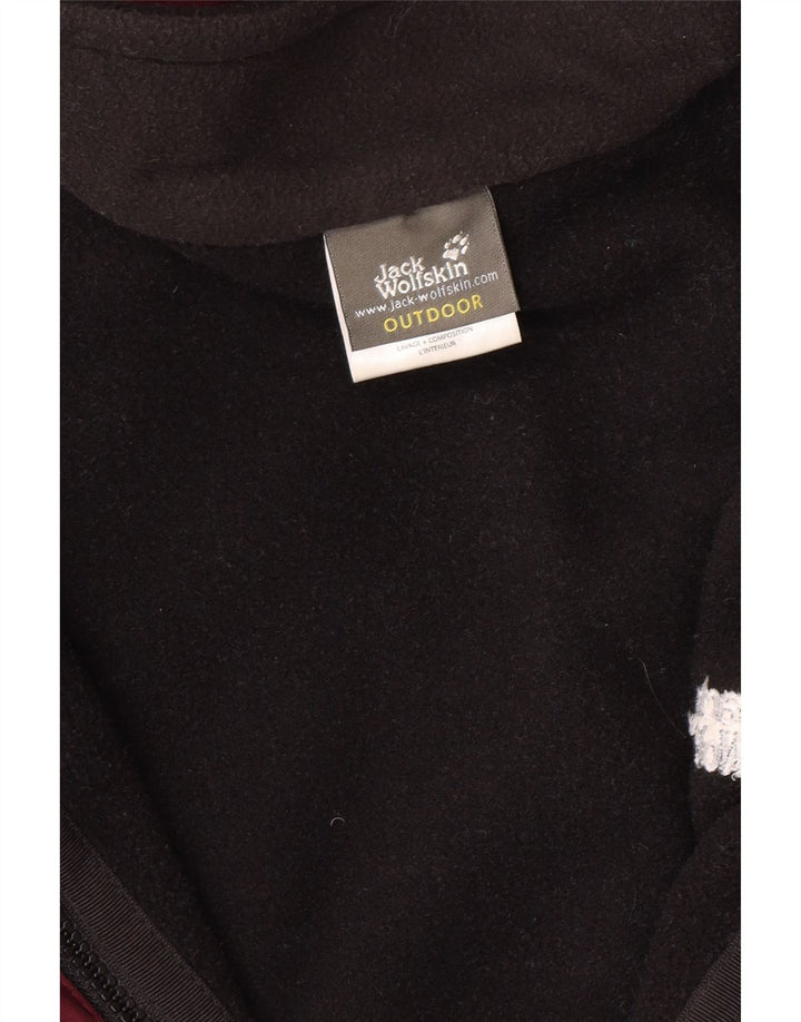 Damska kurtka przeciwdeszczowa z kapturem JACK WOLFSKIN UK 16, duża, czerwona, z blokami kolorów