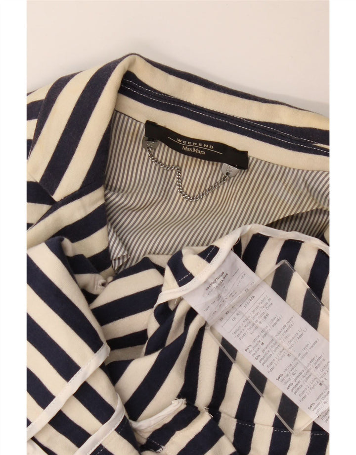 MAX MARA Damska marynarka weekendowa zapinana na 2 guziki UK 6 XS, granatowa w paski