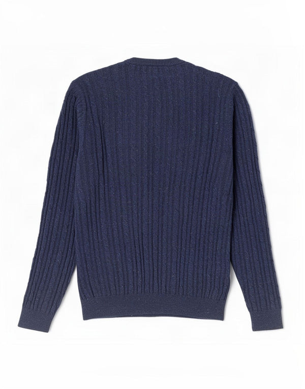 Jack Wills Męski sweter z okrągłym dekoltem, średni granatowy, bawełniany