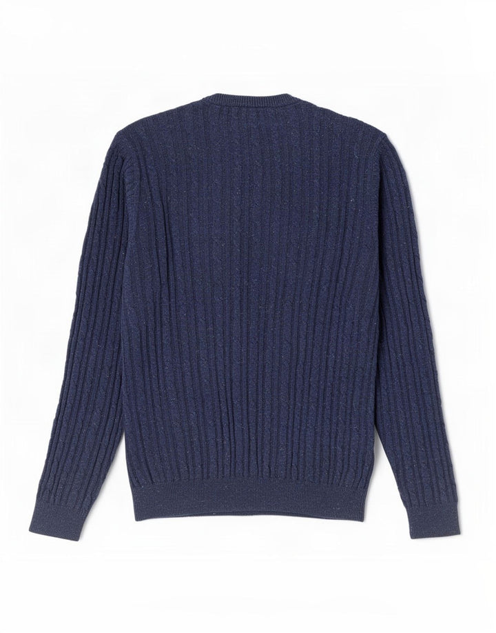 Jack Wills Męski sweter z okrągłym dekoltem, średni granatowy, bawełniany