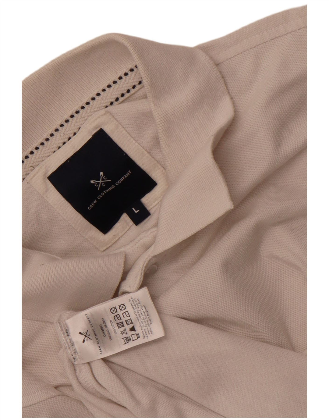 CREW CLOTHING Męska koszulka polo, duża, biała, bawełniana