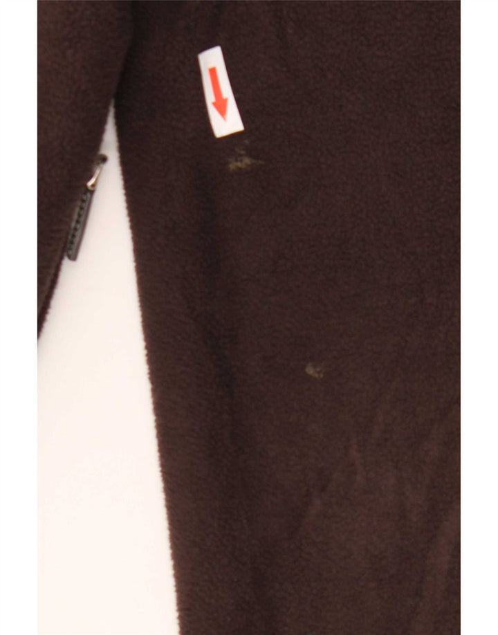 Crew Clothing Męski sweter polarowy z zamkiem błyskawicznym, duży, brązowy poliester