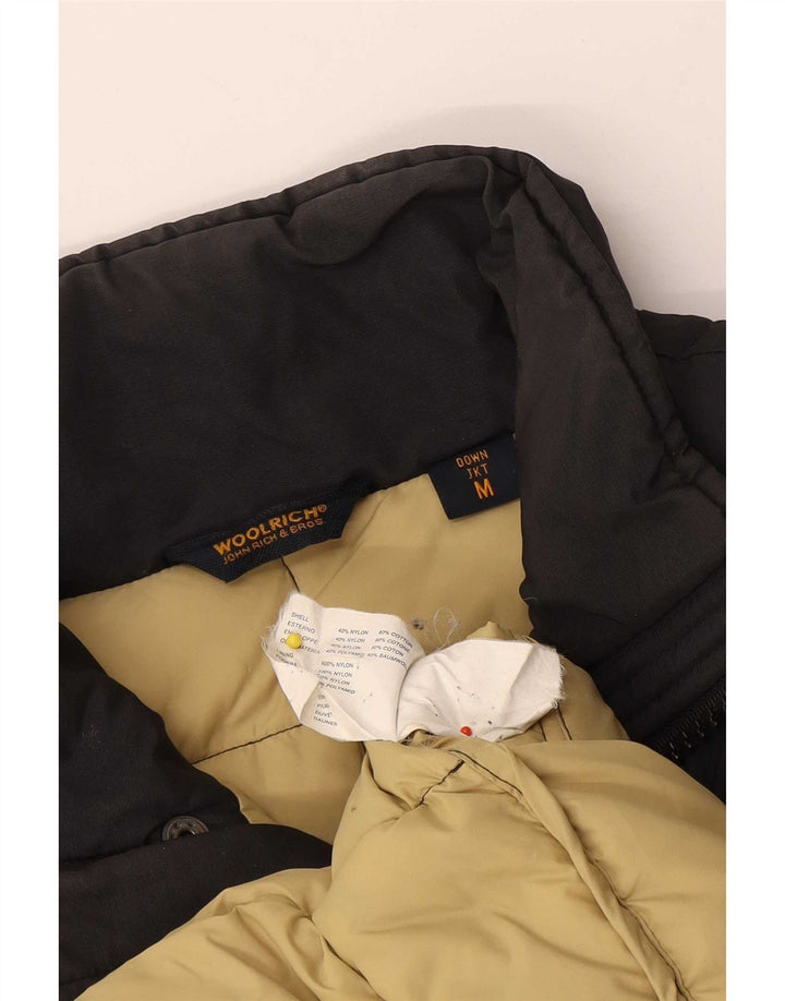 Męski ocieplany płaszcz Woolrich UK 38 Średni czarny nylon