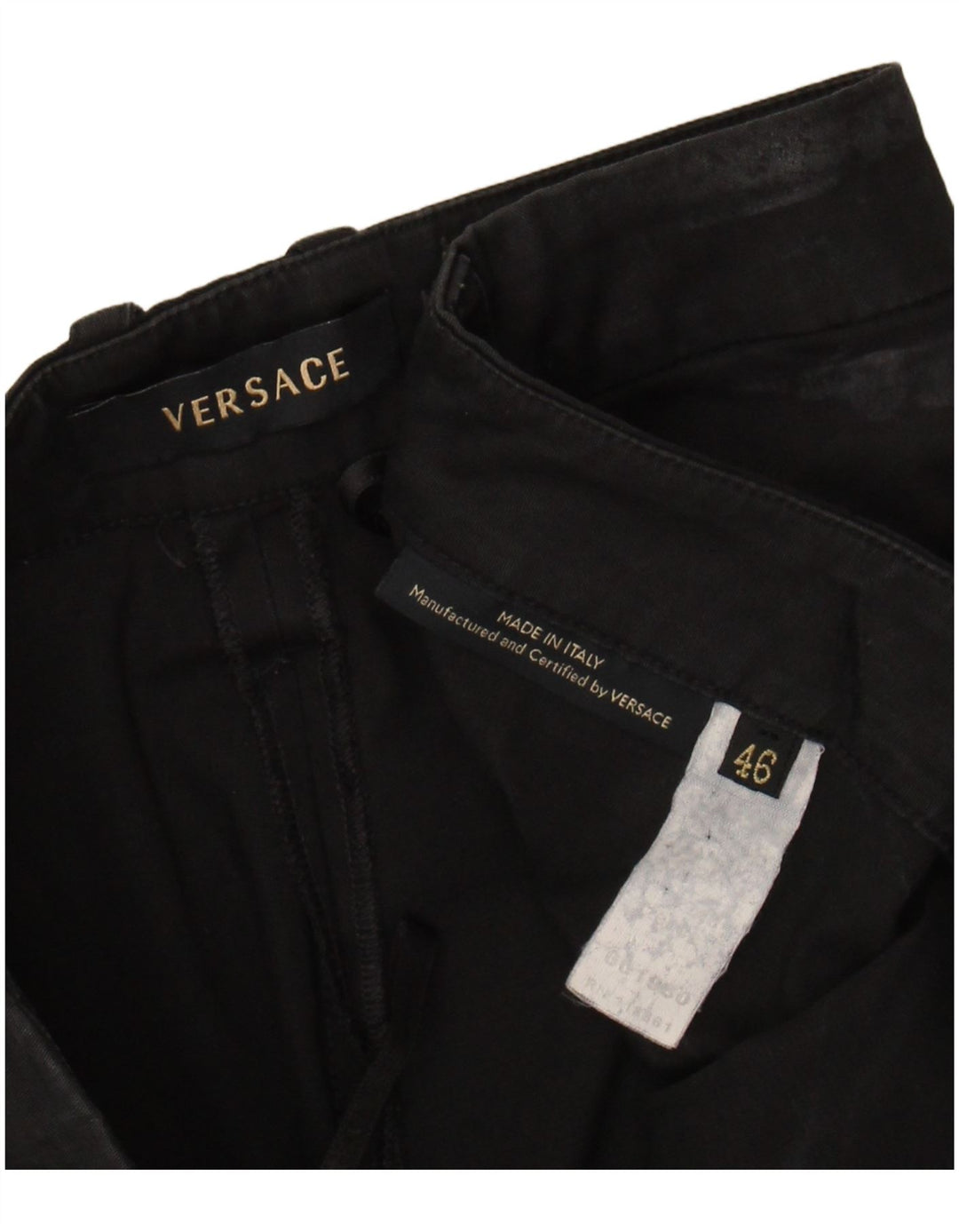 VERSACE Womens Straight Capri Trousers IT 46 Large W30 L20 Black